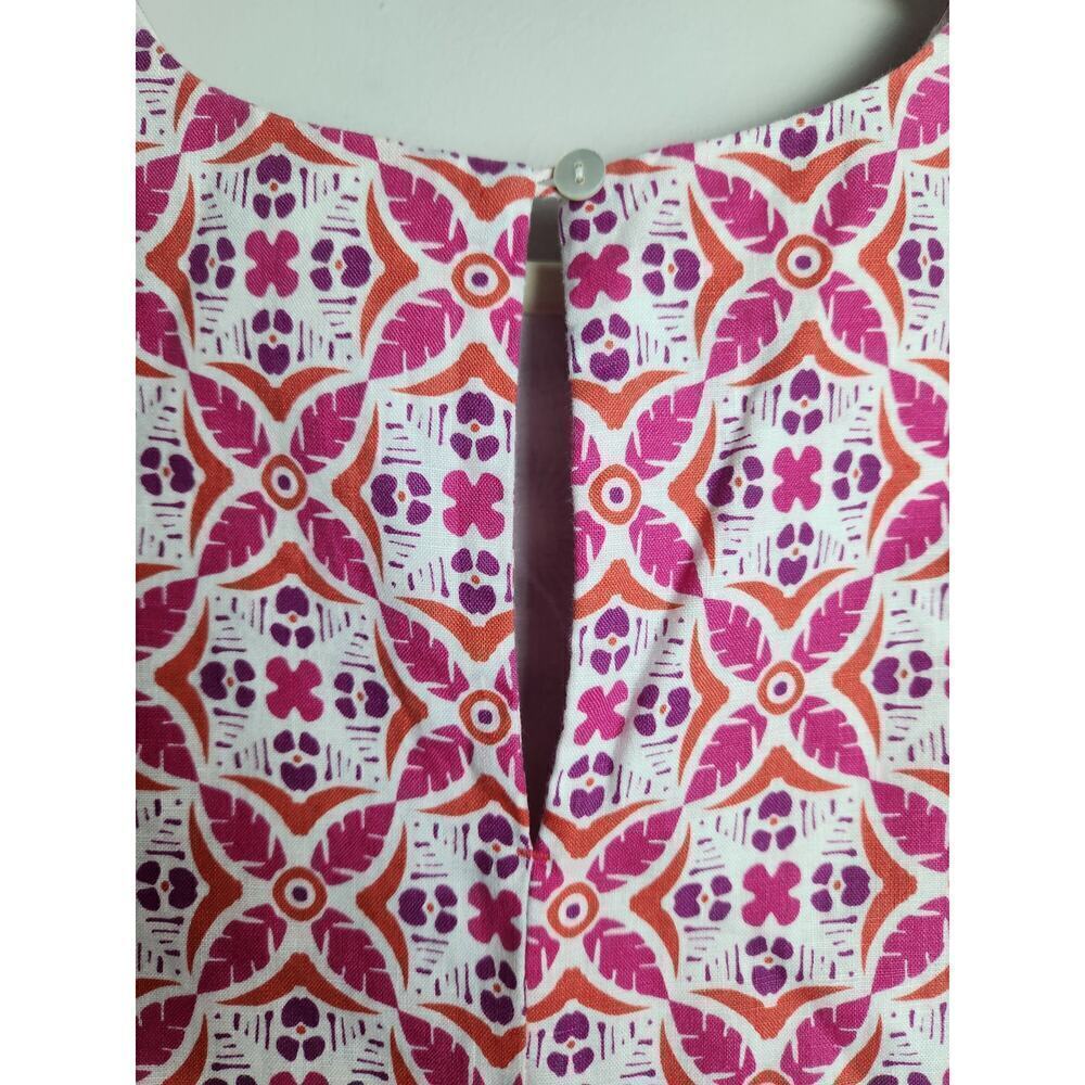 Tommy Bahama Tropical Terazza Linen Shift Dress Pink Mandala sz L beach boho - Picture 7 of 11